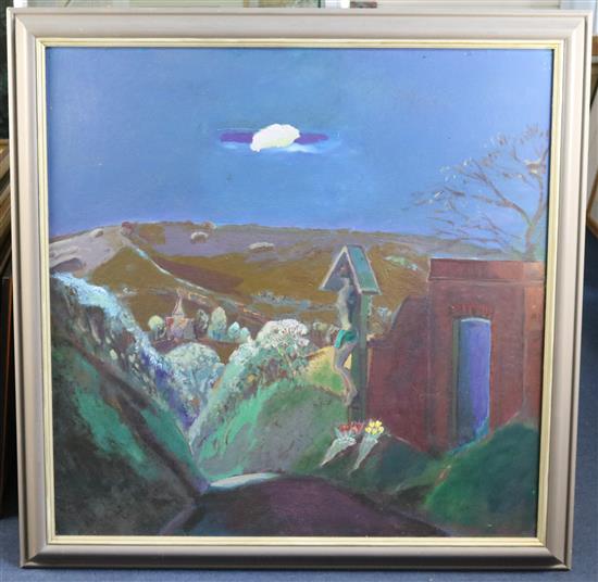 § Harold Mockford (1932-) Wayside Shrine, Alfriston, 36 x 36in.